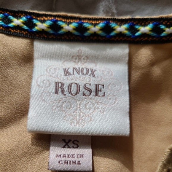 Knox Rose SZ XS‎ Muted Mustard Eyelet Baby Doll Dress w/lining - Picture 2 of 10